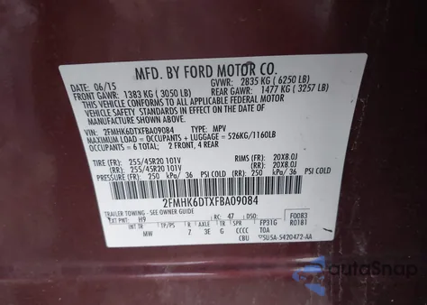 2015 Ford Flex Limited z USA, uszkodzony, nr VIN 2FMHK6DTXFBA09084